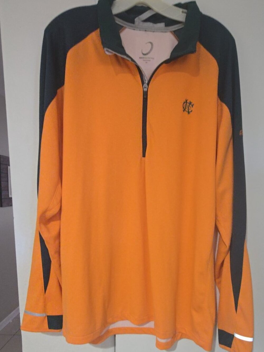 Zero Restriction 1/4 Zip Golf Pullover Mens XXL Orange Green Performance